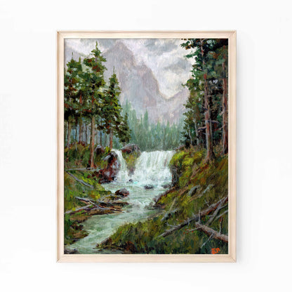 By the Roaring Falls - Art Print