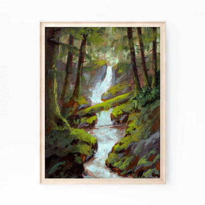 Forest Waterfall - Art Print